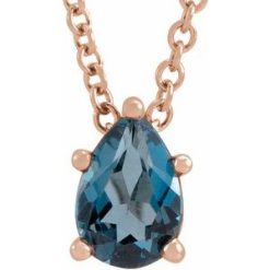 Pear 5-Prong Solitaire Necklace or Slide Pendant