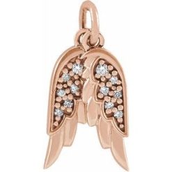 Accented Angel Wings Necklace or Pendant