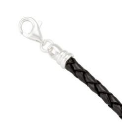 Alternative view of Kera® 3.0 mm Black Braided Leather Bracelet