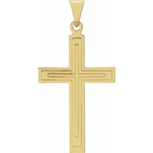 Grooved Cross Pendant