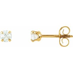 Round 4-Prong Youth Stud Earrings