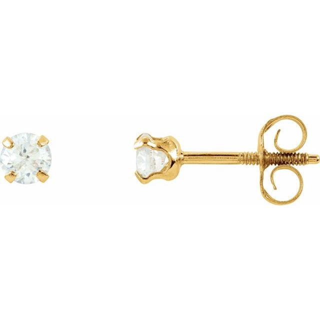 Round 4-Prong Youth Stud Earrings