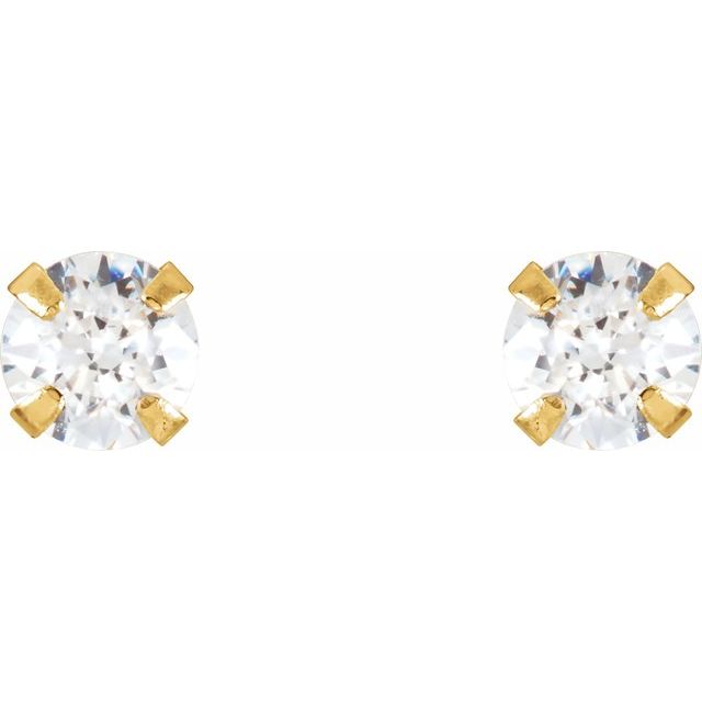 Round 4-Prong Youth Stud Earrings - Image 2