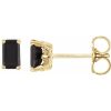 Emerald 4-Prong Scroll Setting® Stud Earrings