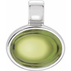 Oval Bezel-Set Pendant