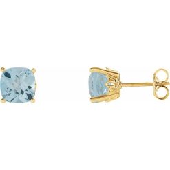 Cushion 4-Prong Scroll Setting® Stud Earrings