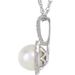Alternative view of Birthstone Halo-Style Necklace