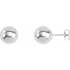 Bright Finish Ball Earrings