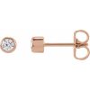 Round Bezel-Set Stud Earrings