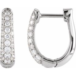 Accented U-Hoop Earrings