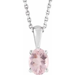 Oval 4-Prong Solitaire Necklace or Pendant