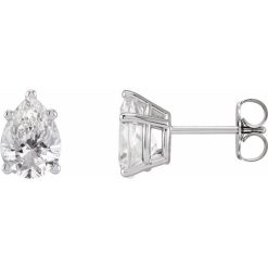 Pear 5-Prong Stud Earrings