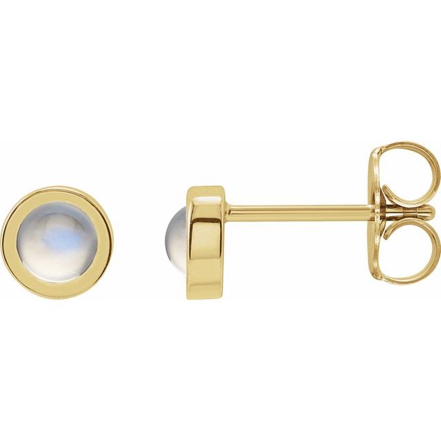 Round Bezel-Set Rose-Cut Stud Earrings