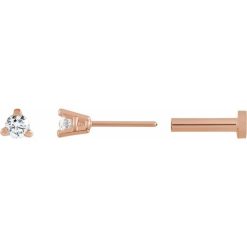 Round 3-Prong Press Fit Stud Earrings