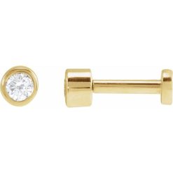 Round Bezel-Set Earrings