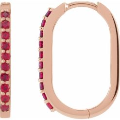 Accented Elongated Hoop Earrings