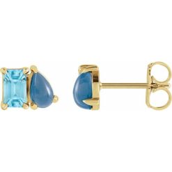 Two-Stone Stud Earring