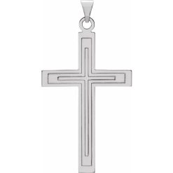 Grooved Cross Pendant
