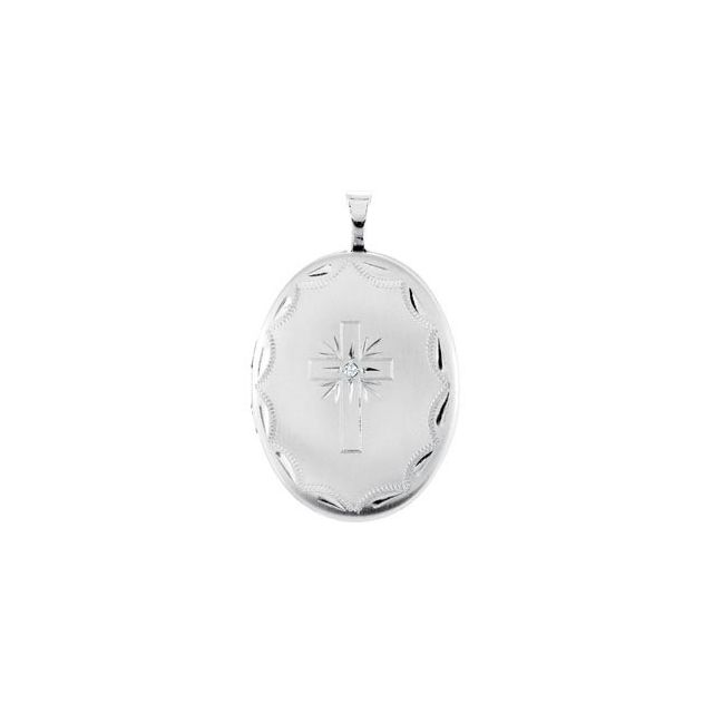 Oval Locket with Cross